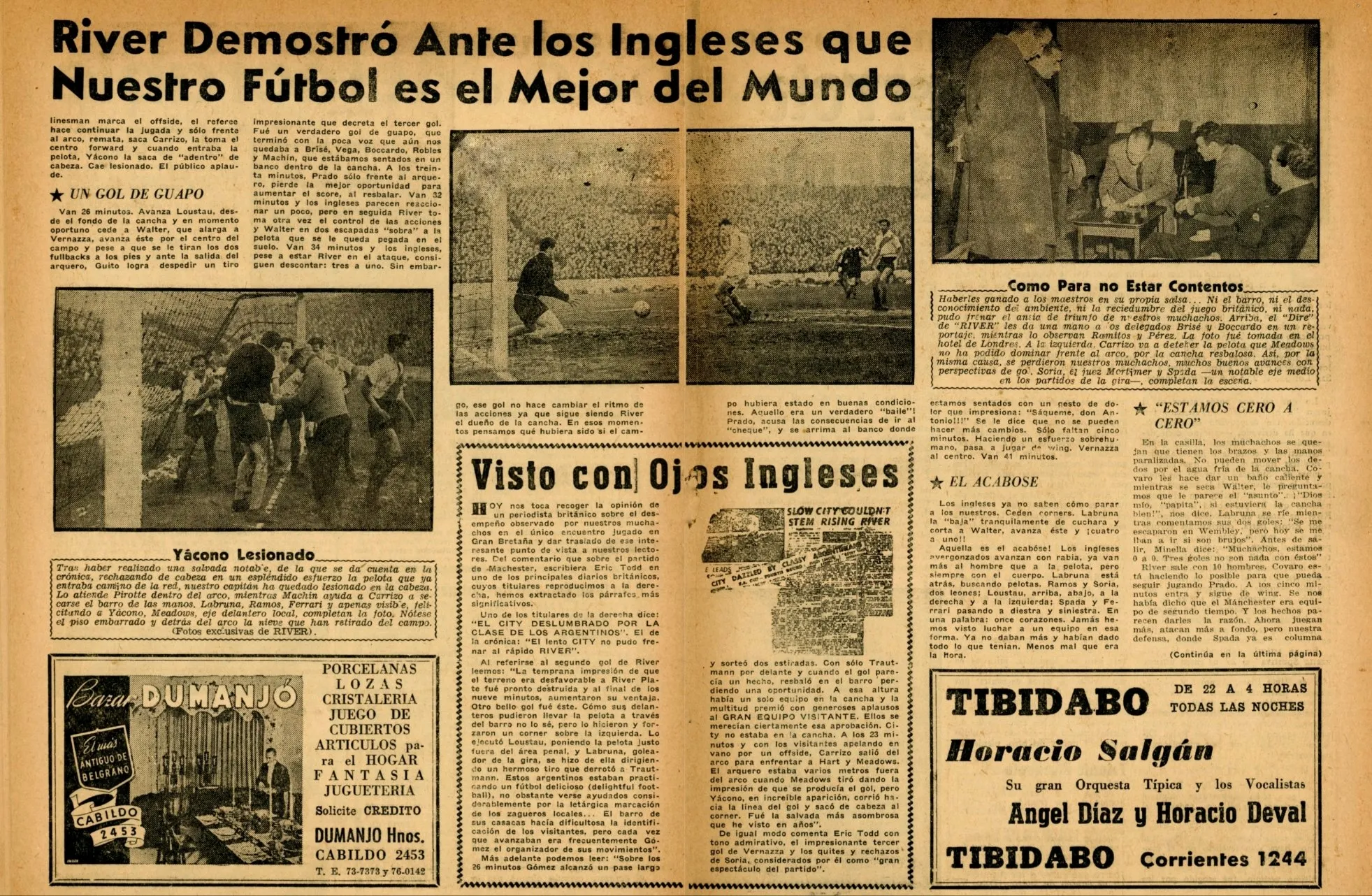 Partido amistoso Manchester City - River (1952)